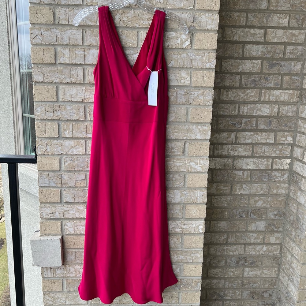 J. Crew Sophia silk tricotine dress in silk in crushed berry